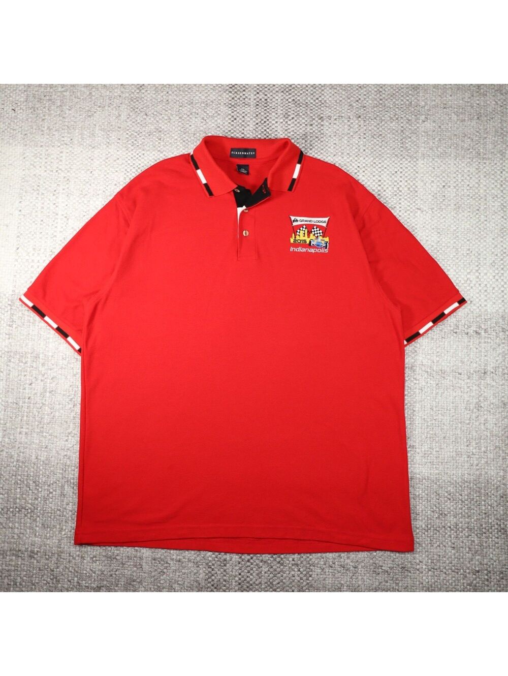 Vintage Y2K Indianapolis 2015 Indy Grand Prix Polo 2XL Red Embroidered Racing